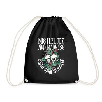 Mistletoe + Madness Bring Dark Joy Goth - Drawstring Bag - black - Front