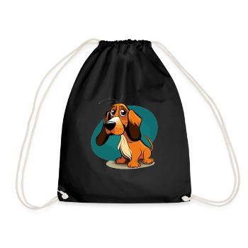 Dog in comic style - Drawstring Bag - black - Front