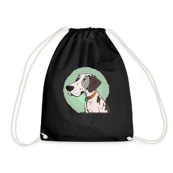 Dog in comic style - Drawstring Bag - black - Front