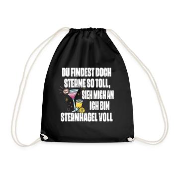 Sieh mich an, ich bin Sternhagel voll! Lustiges - Turnbeutel - Schwarz - Vorne