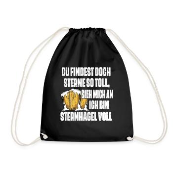 Sieh mich an, ich bin Sternhagel voll! Lustiges - Turnbeutel - Schwarz - Vorne
