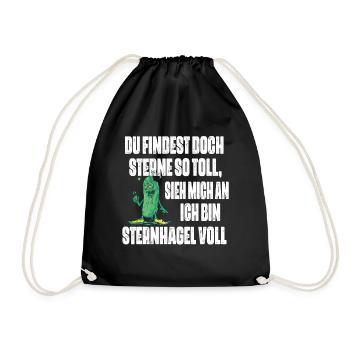 Sieh mich an, ich bin Sternhagel voll! Lustiges - Turnbeutel - Schwarz - Vorne