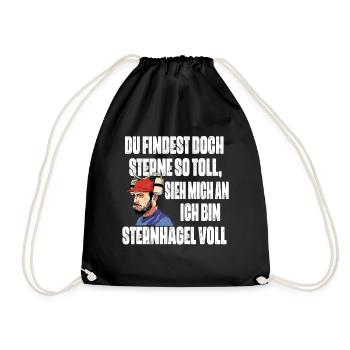 Sieh mich an, ich bin Sternhagel voll! Lustiges - Turnbeutel - Schwarz - Vorne
