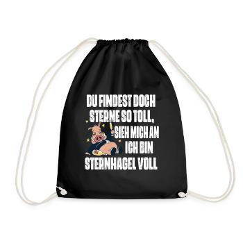 Sieh mich an, ich bin Sternhagel voll! Lustiges - Turnbeutel - Schwarz - Vorne