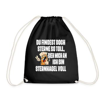 Sieh mich an, ich bin Sternhagel voll! Lustiges - Turnbeutel - Schwarz - Vorne