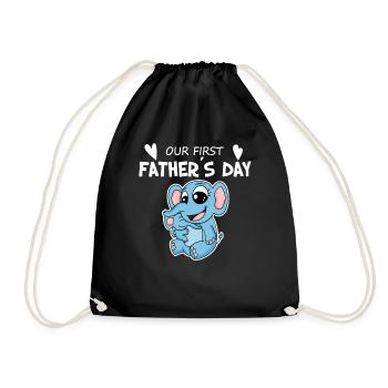 Father's Day - First Father's Day Gift - Drawstring Bag - black - Front