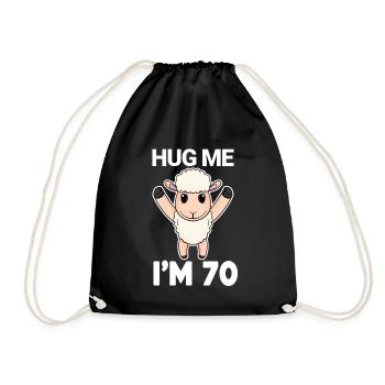 70 birthday - 70 years - hug - Drawstring Bag - black - Front
