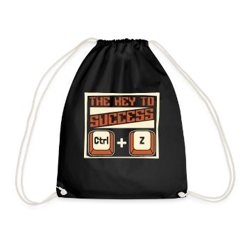 Key To Success Ctrl Z Informatiker Admin - Turnbeutel - Schwarz - Vorne