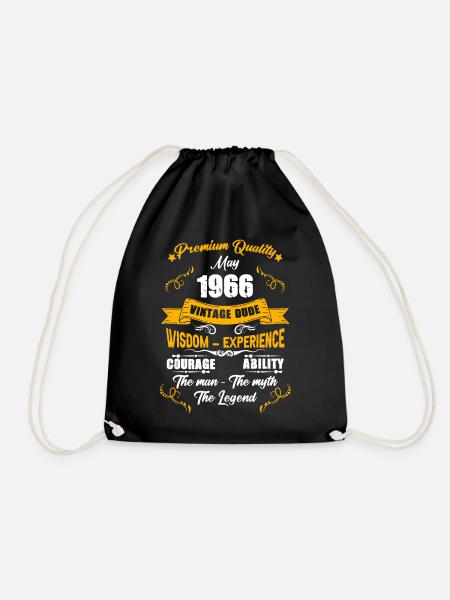 May 1953 Vintage Birthday Gift - Drawstring Bag - black