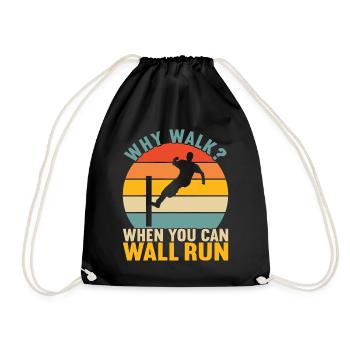 Parkour Freerunning - Drawstring Bag - black - Front