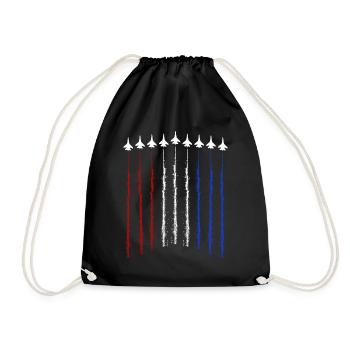 Airplane Plane USA Flag - Turnbeutel - Schwarz - Vorne