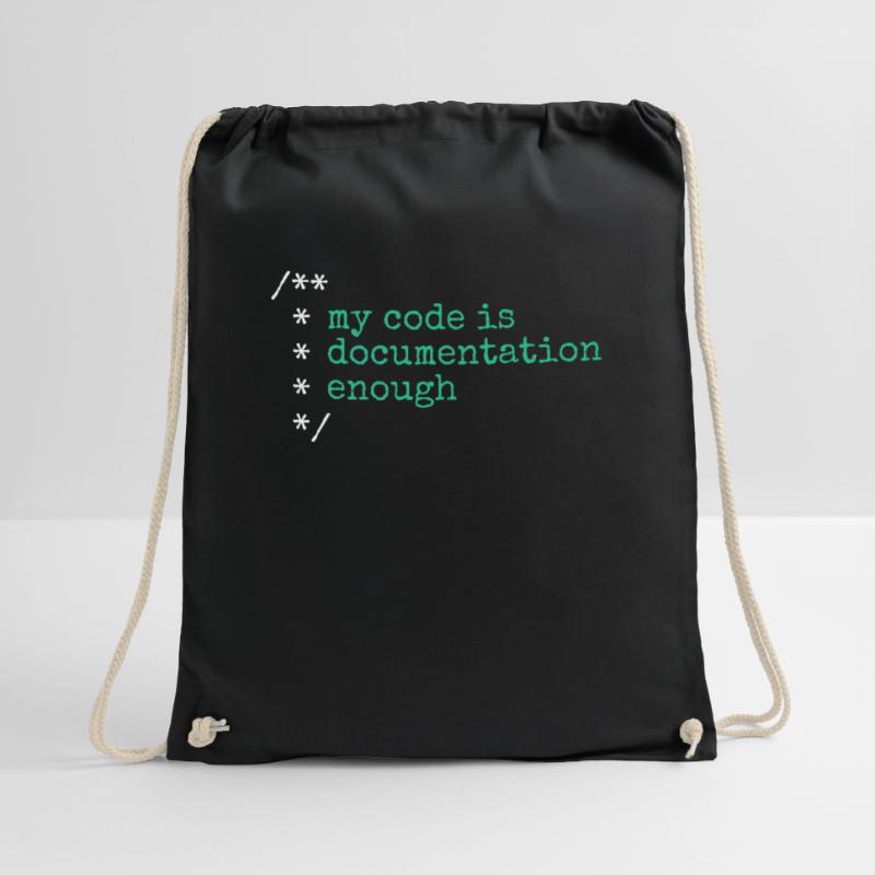 My Code Is Documentation Enough Developer Drawstring Bag