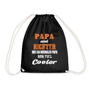 Papa und Richter - Turnbeutel - Schwarz - Vorne