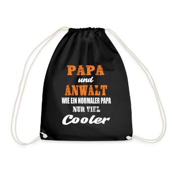 Papa und Anwalt - Turnbeutel - Schwarz - Vorne