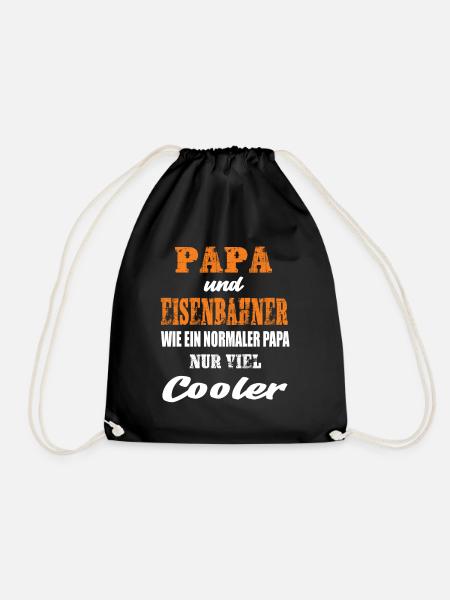 Papa und Eisenbahner - Turnbeutel - Schwarz
