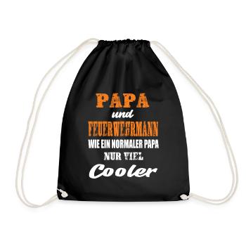 Papa und Feuerwehrmann - Turnbeutel - Schwarz - Vorne