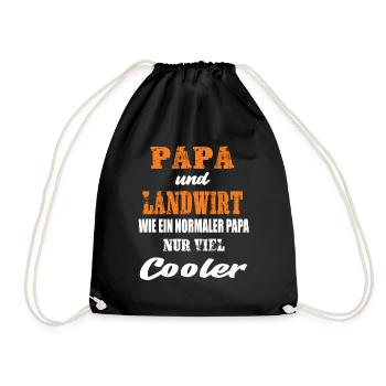 Papa und Landwirt - Turnbeutel - Schwarz - Vorne