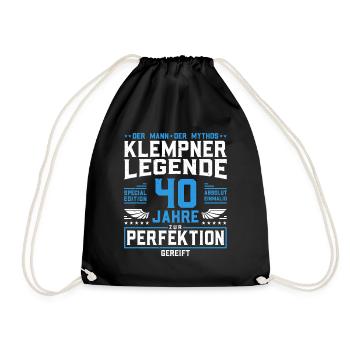 Klempner Legende - 40. Geburtstag Installateur - Turnbeutel - Schwarz - Vorne