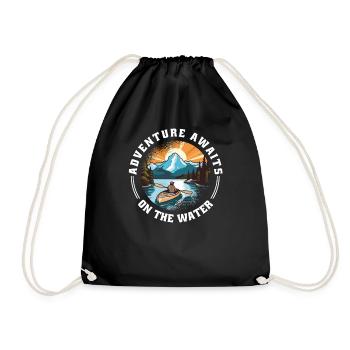 KAYAKS CANOE RAFTING BOAT Kayaking water-paddle - Drawstring Bag - black - Front