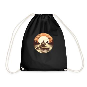 Canoe Canoe-Canoe Kayak Canoe-Kayak Canoe-Canoe - Drawstring Bag - black - Front