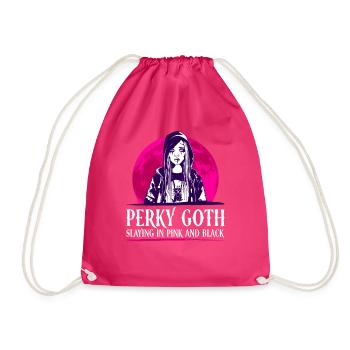 Perky Goth - Slaying in pink and black - Goth - Drawstring Bag - fuchsia - Front