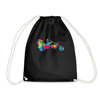 Trike Polygon Motorcycle Triker - Drawstring Bag - black - Front