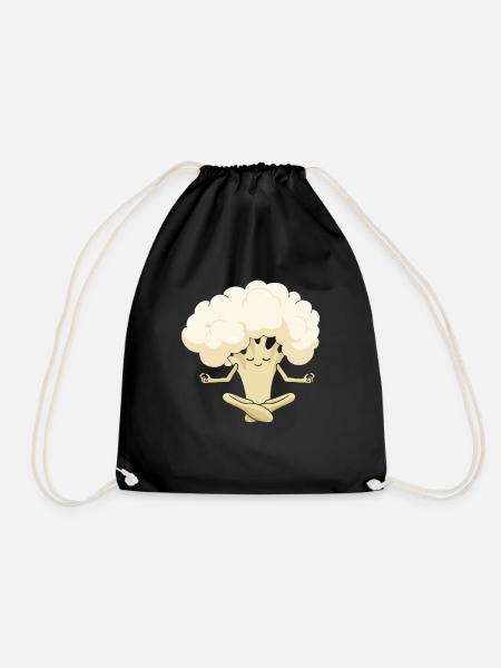 Namaste Cauliflower Meditation Yoga Poses - Turnbeutel - Schwarz