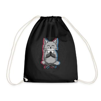 Namaste Fox Mandala Lotus Meditation Fox - Drawstring Bag - black - Front
