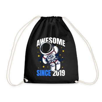 Génial depuis 2019 - 4ème anniversaire d’astronaute - Sac de sport léger - noir - Devant