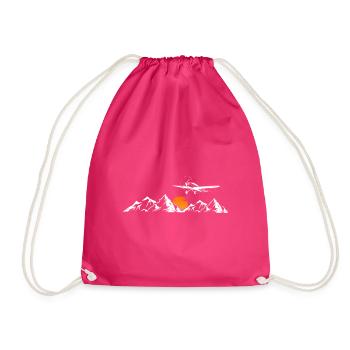 Flugzeug Design Natur fliegen - Turnbeutel - Fuchsia - Vorne