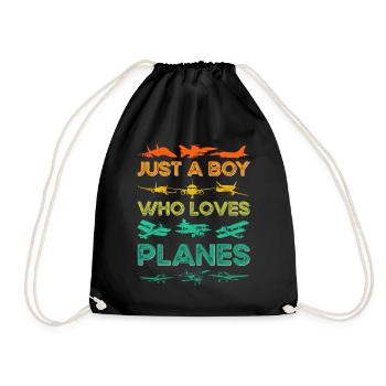 Juste un garçon qui aime les avions - Sac de sport léger - noir - Devant