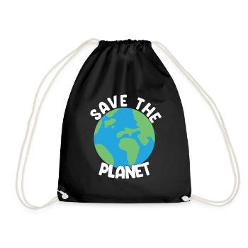 Save The Planet - Turnbeutel - Schwarz - Vorne