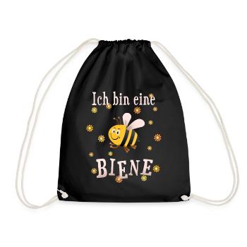 Imker Imkerin - Ich bin eine Biene - Turnbeutel - Schwarz - Vorne