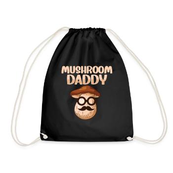 Mushroom Daddy Foraging Mushroom Hunting - Drawstring Bag - black - Front