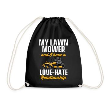Lawn Mower Mowing Landscaping Landscaper - Drawstring Bag - black - Front