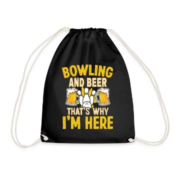 Bowling and Beer bowling Design - Turnbeutel - Schwarz - Vorne