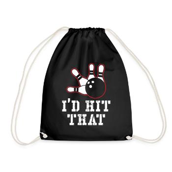 I'd hit that Bowling Design - Drawstring Bag - black - Front