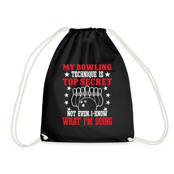 My Bowling technique is mysterious not - Turnbeutel - Schwarz - Vorne