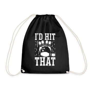I'd hit that Bowling Design - Drawstring Bag - black - Front