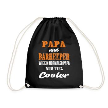 Papa und Barkeeper Bar Nachtleben Cocktails - Turnbeutel - Schwarz - Vorne