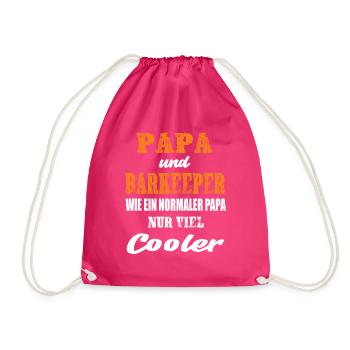 Papa und Barkeeper Bar Nachtleben Cocktails - Turnbeutel - Fuchsia - Vorne
