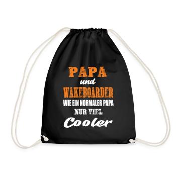 Papa und Wakeboarder Wakeboarding Waker - Turnbeutel - Schwarz - Vorne