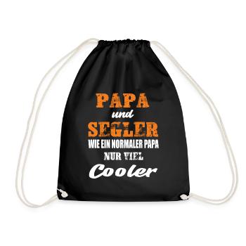 Papa und Segler Segeln Regatta Segeln Segelboot - Turnbeutel - Schwarz - Vorne