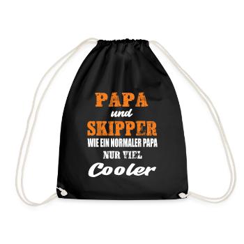 Papa und Skipper Segeln Skipper Boot Segelyacht - Turnbeutel - Schwarz - Vorne