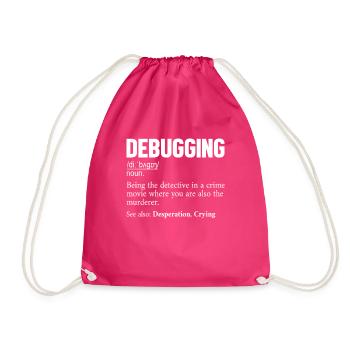 Debugging Definition Developer Coder Programmierer - Turnbeutel - Fuchsia - Vorne
