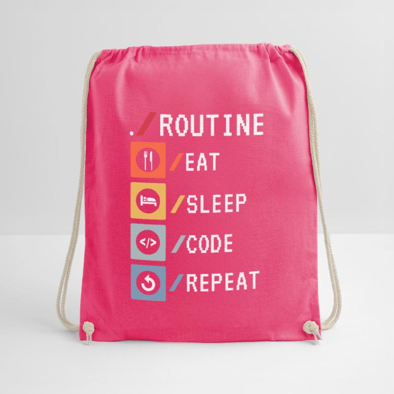 Routine Eat Sleep Code Repeat Developer Coder Turnbeutel