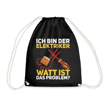 Elektriker - Turnbeutel - Schwarz - Vorne