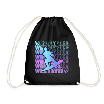 Wakeboard Wakeboarder Wakeboarding Freestyle DNA - Drawstring Bag - black - Front