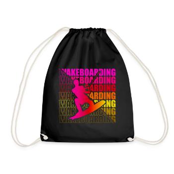 Wakeboard Wakeboarder Wakeboarding Freestyle DNA - Drawstring Bag - black - Front