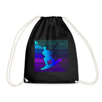 Wakeboard Wakeboarder Wakeboarding Freestyle DNA - Drawstring Bag - black - Front